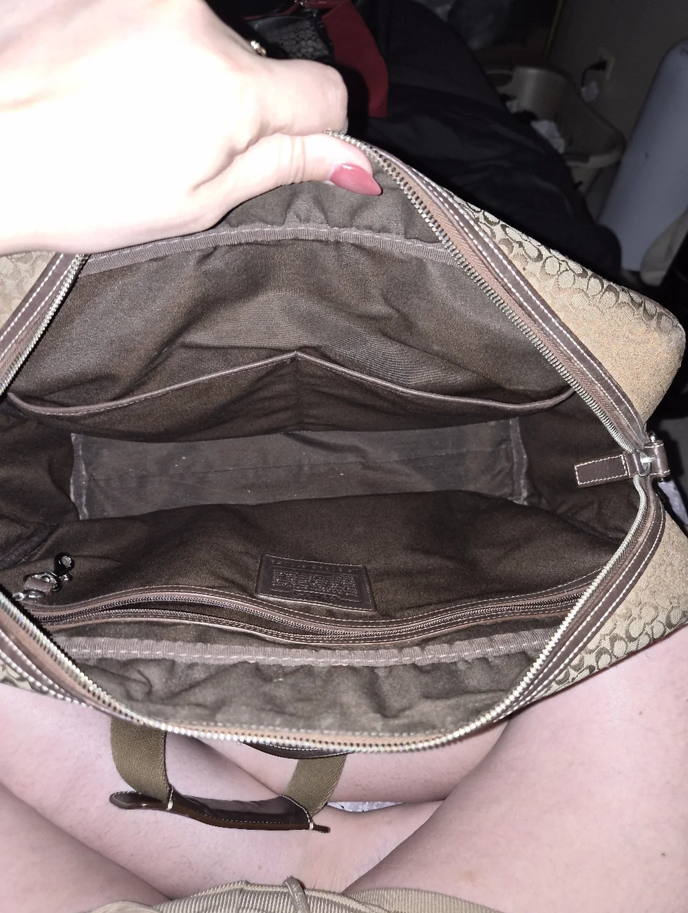 Coach Brown Signature Canvas Laptop Briefcase